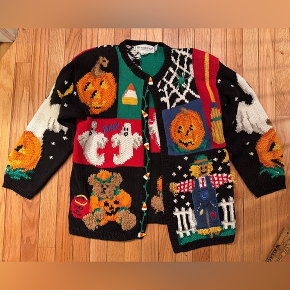 Festive Halloween Patchwork Cardigan